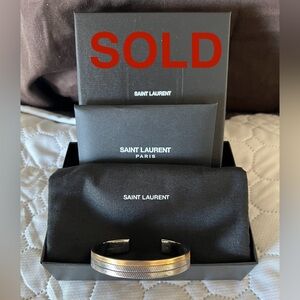 **SOLD** Saint Laurent Men's Silver and Gold Cuff Bracelet